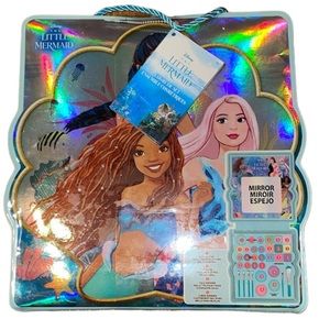 •DISNEY•BNWT "THE LITTLE MERMAID" LITTLE GIRL MAKE UP, COSMETICS, & BRUSH SET